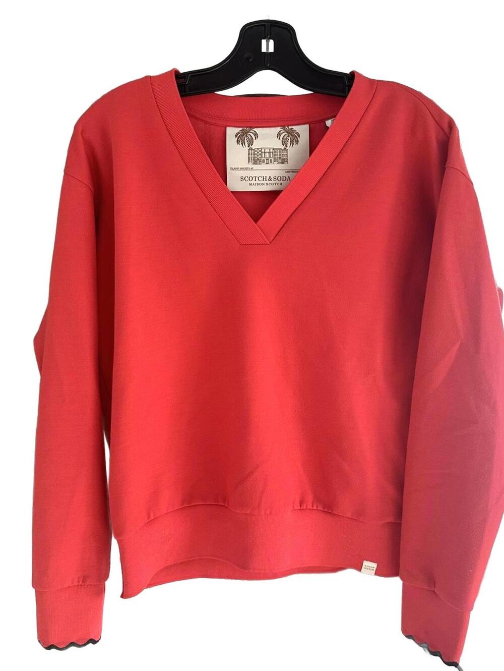 Scotch & Soda Maison Scotch Pink V-Neck Sweatshirt - Small EUC